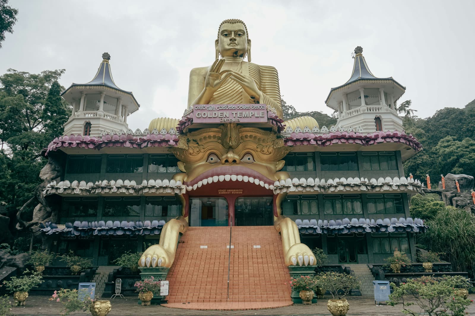 The Golden Temple of Dambulla with its giant seated golden Buddha